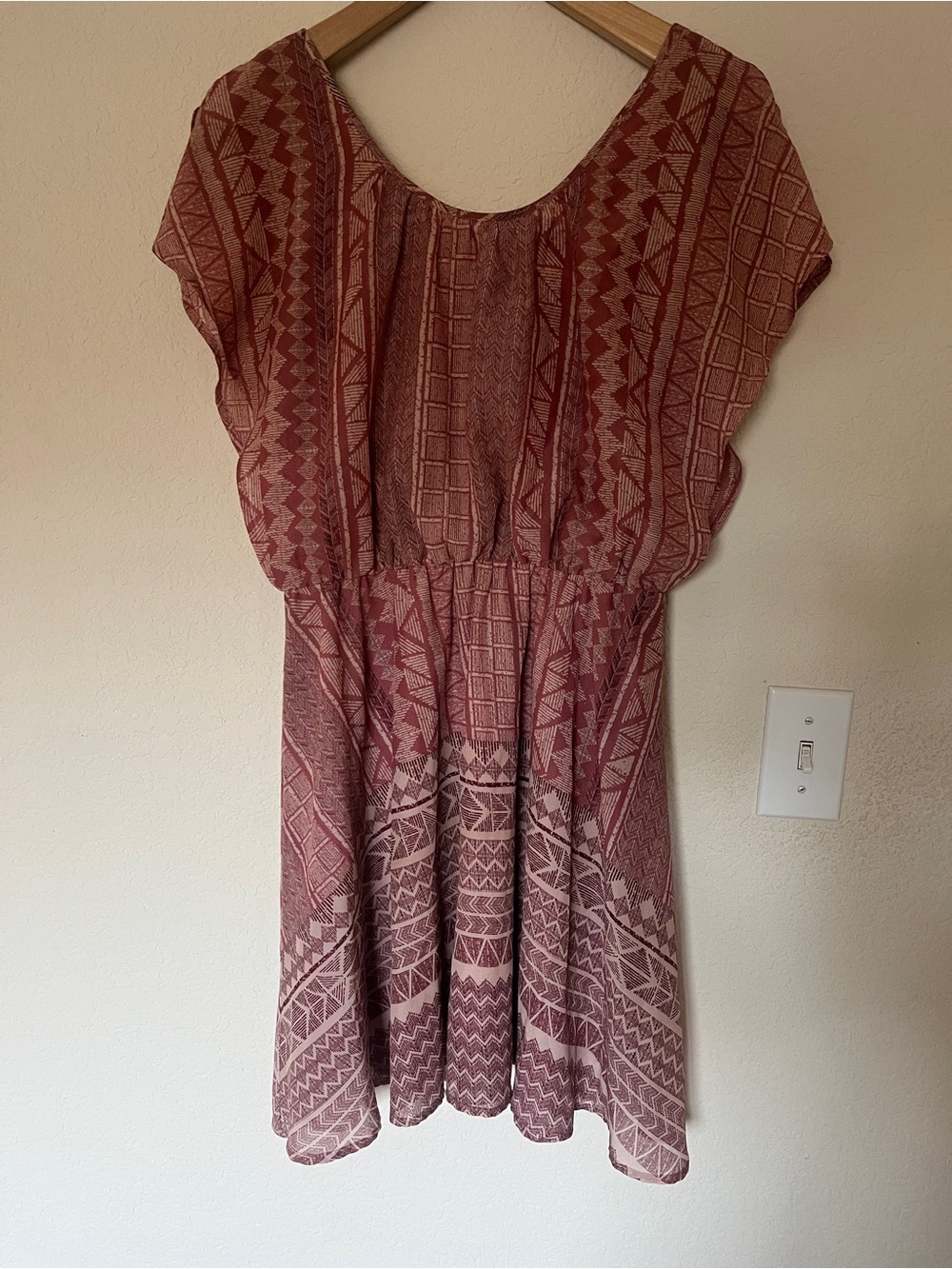 Bar III Dusty Rose Printed Midi Dress